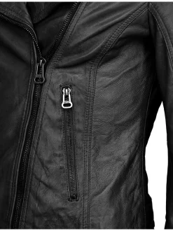 Maze Damen Lederjacke in schwarz