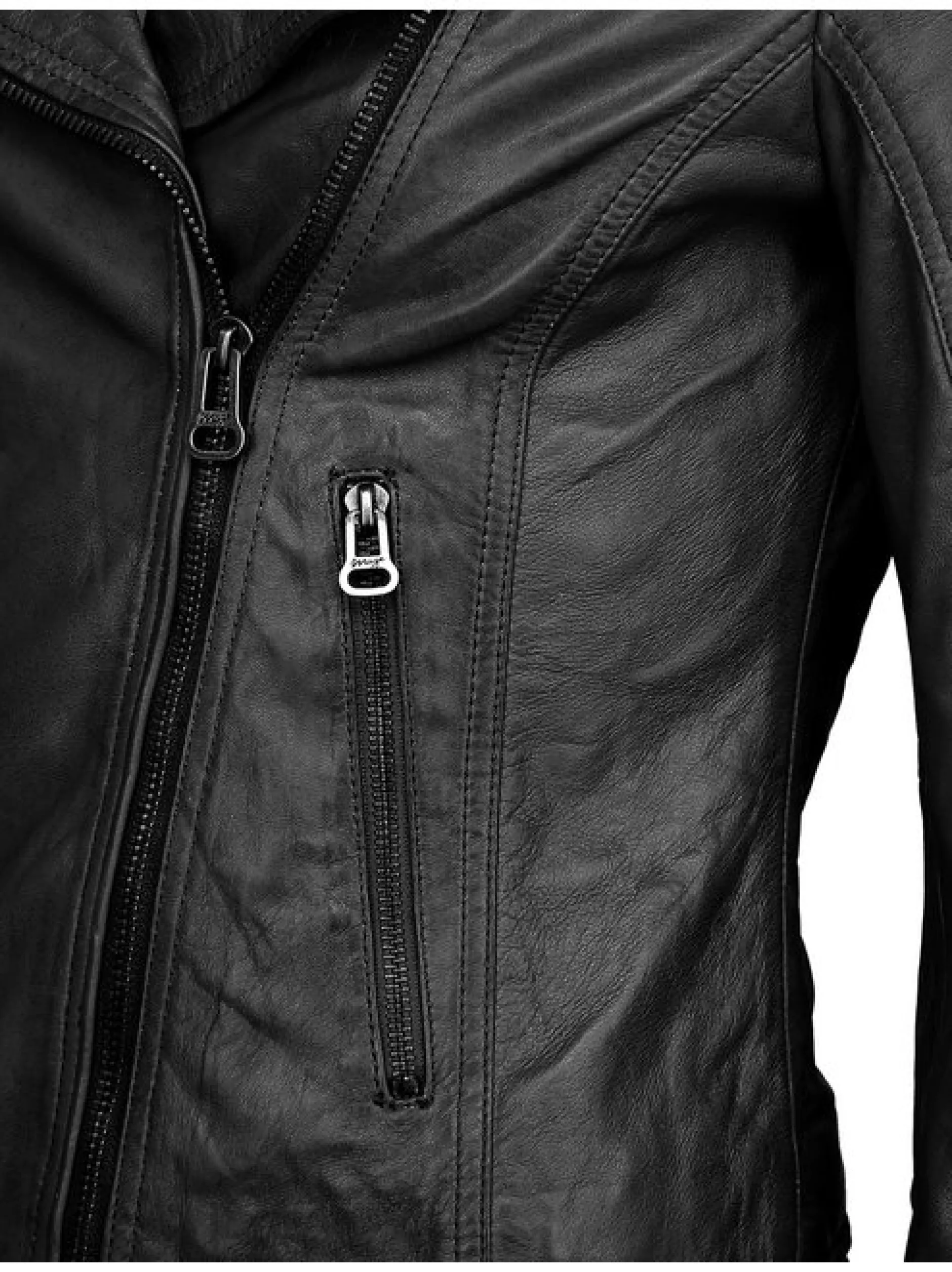 Maze Damen Lederjacke in schwarz