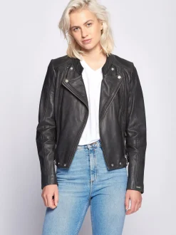Maze Damen Lederjacke in schwarz