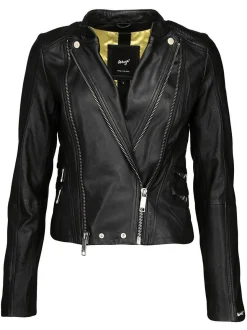 Maze Damen Lederjacke in schwarz