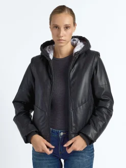 Maze Damen Lederjacke in schwarz