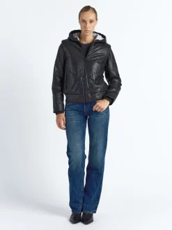 Maze Damen Lederjacke in schwarz