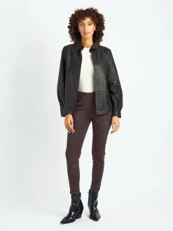 Maze Damen Lederjacke in schwarz