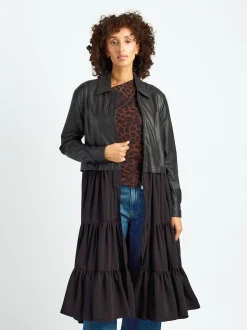 Maze Damen Lederjacke in schwarz
