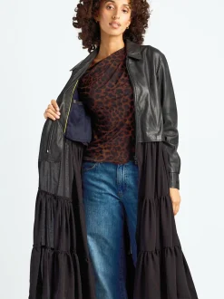 Maze Damen Lederjacke in schwarz