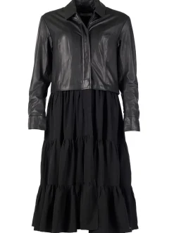Maze Damen Lederjacke in schwarz