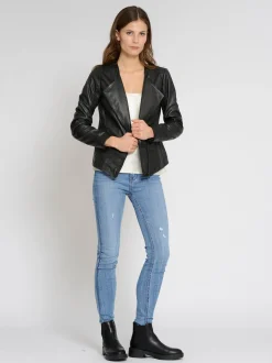 Maze Damen Lederjacke in schwarz