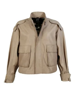 Maze Damen Lederjacke in taupe