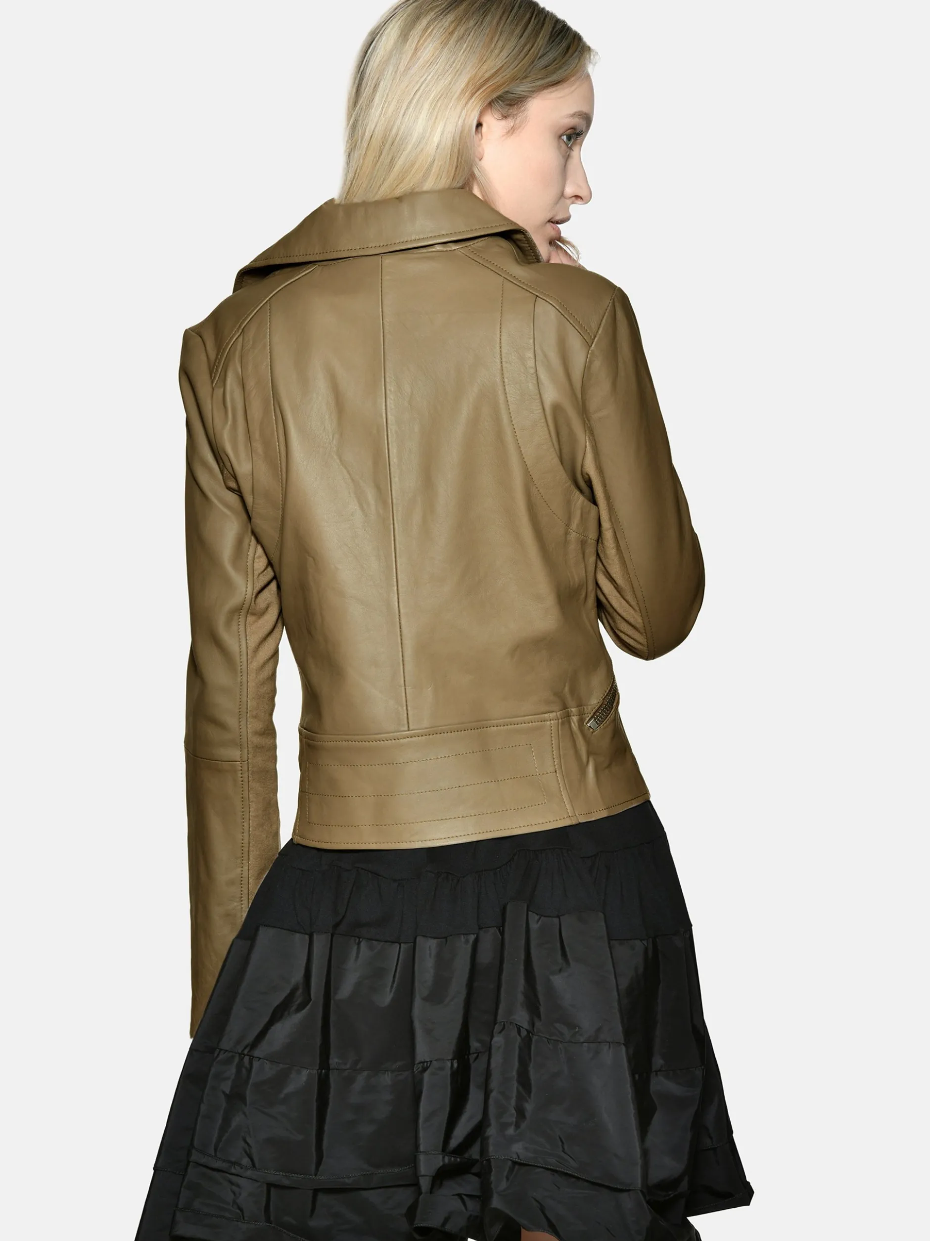 Maze Damen Lederjacke in taupe