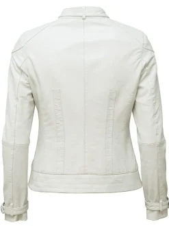Maze Damen Lederjacke in weiß