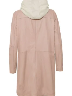 Maze Damen Ledermantel in beige