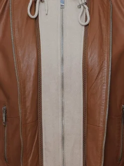Maze Damen Ledermantel in cognac