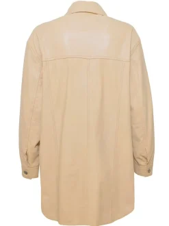 Maze Damen Ledermantel in sand