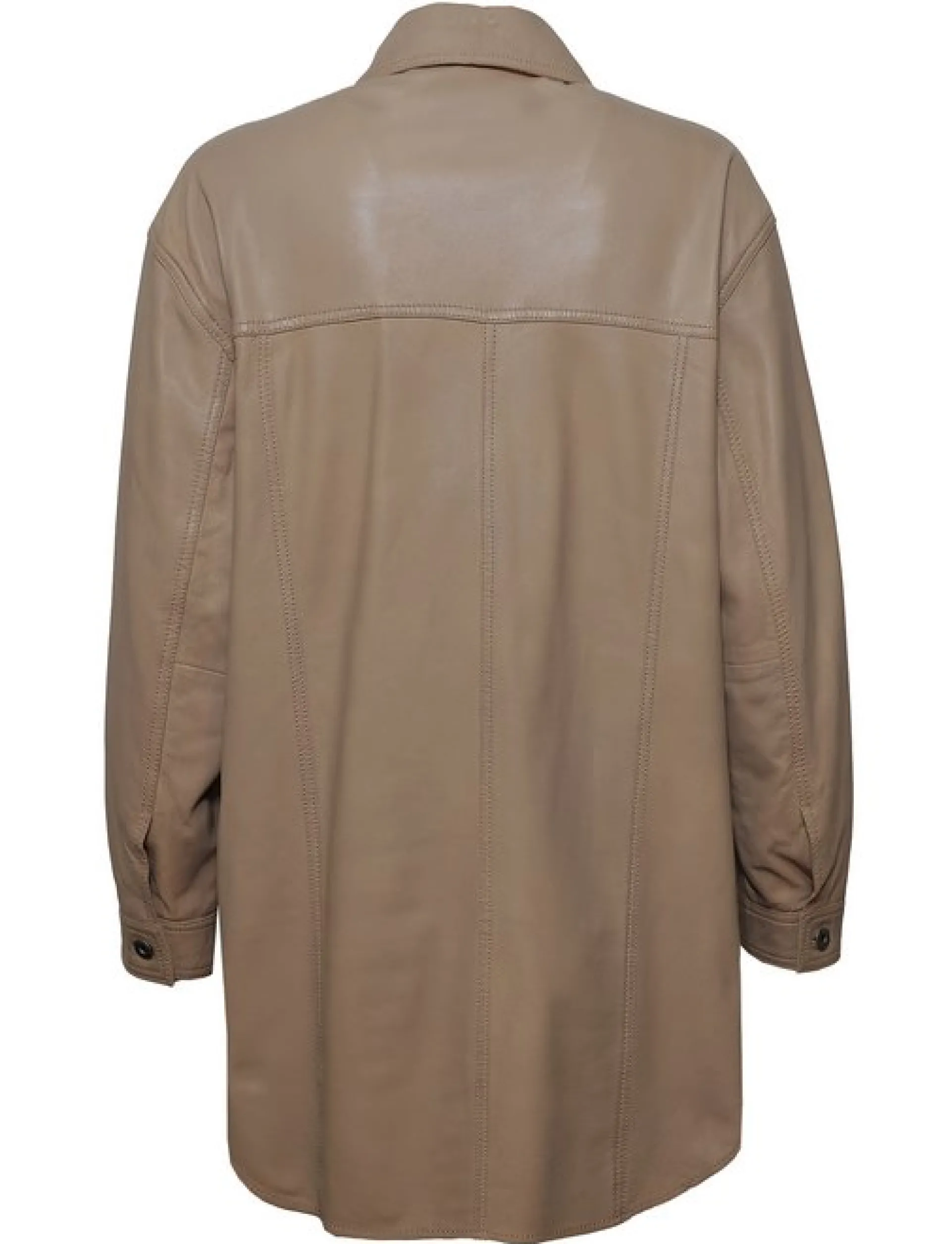 Maze Damen Ledermantel in taupe