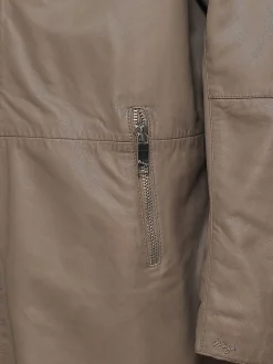 Maze Damen Ledermantel in taupe