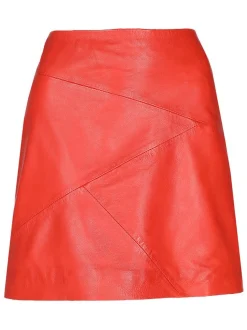 Maze Damen Lederrock in rot