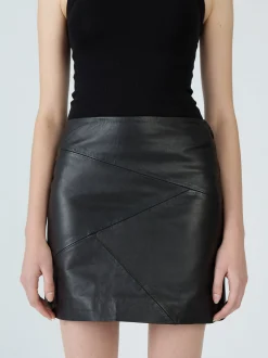 Maze Damen Lederrock in schwarz