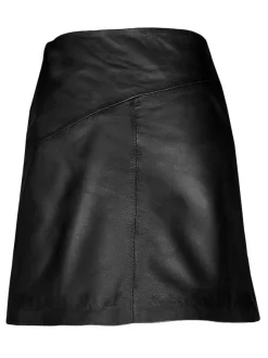 Maze Damen Lederrock in schwarz