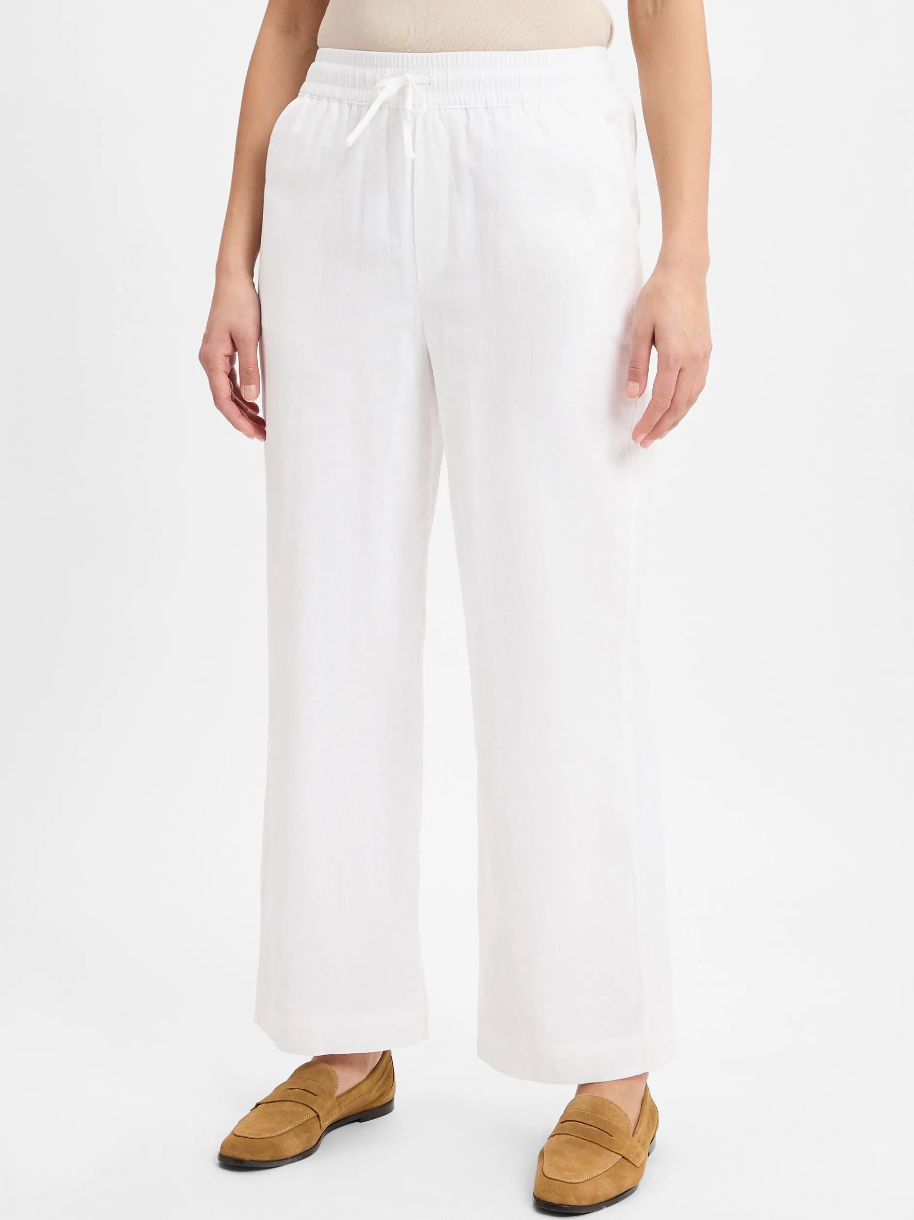 mbyM Damen Hose mit Leinenanteil - Grasielle in weiß