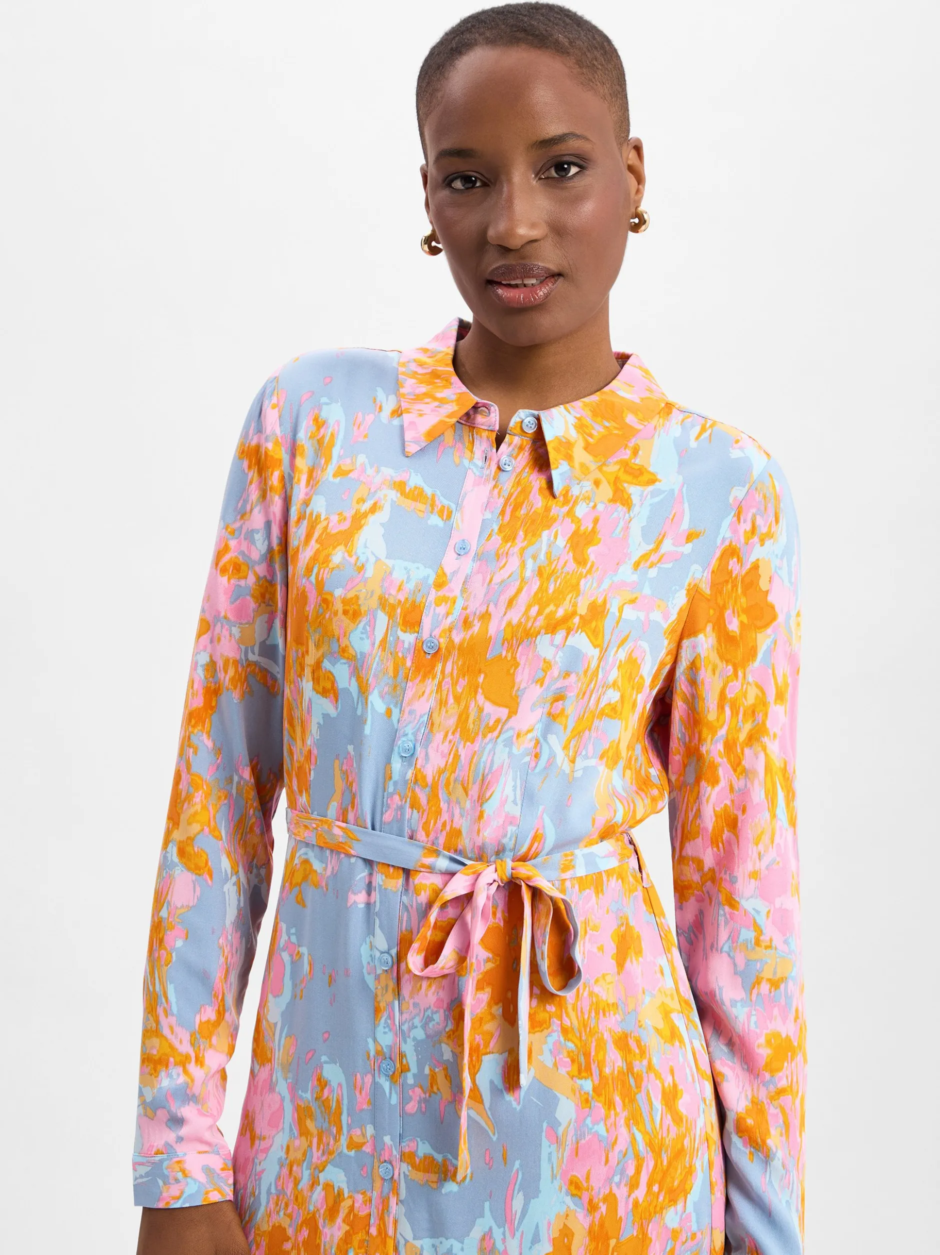 mbyM Damen Sommerkleid - Sicca -M in orange mehrfarbig