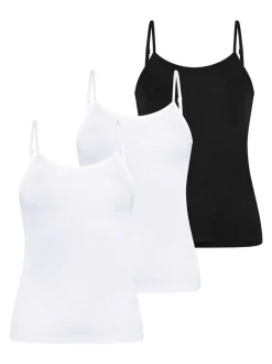 Mey Damen Spaghetti Tops im 3er-Pack in mehrfarbig