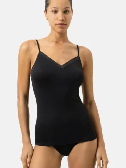 Mey Damen Spaghettitops im 3er-Pack in schwarz