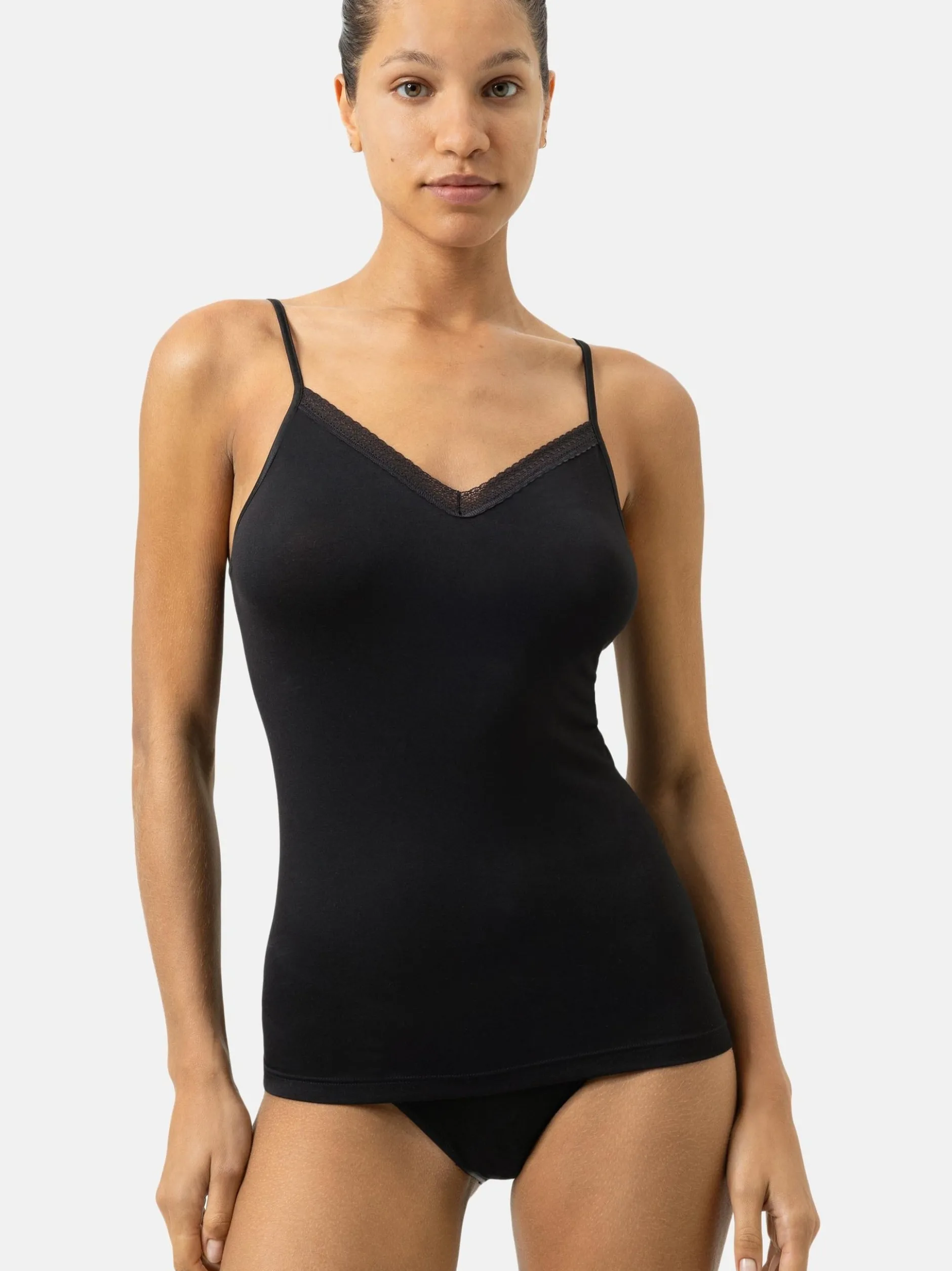 Mey Damen Spaghettitops im 3er-Pack in schwarz
