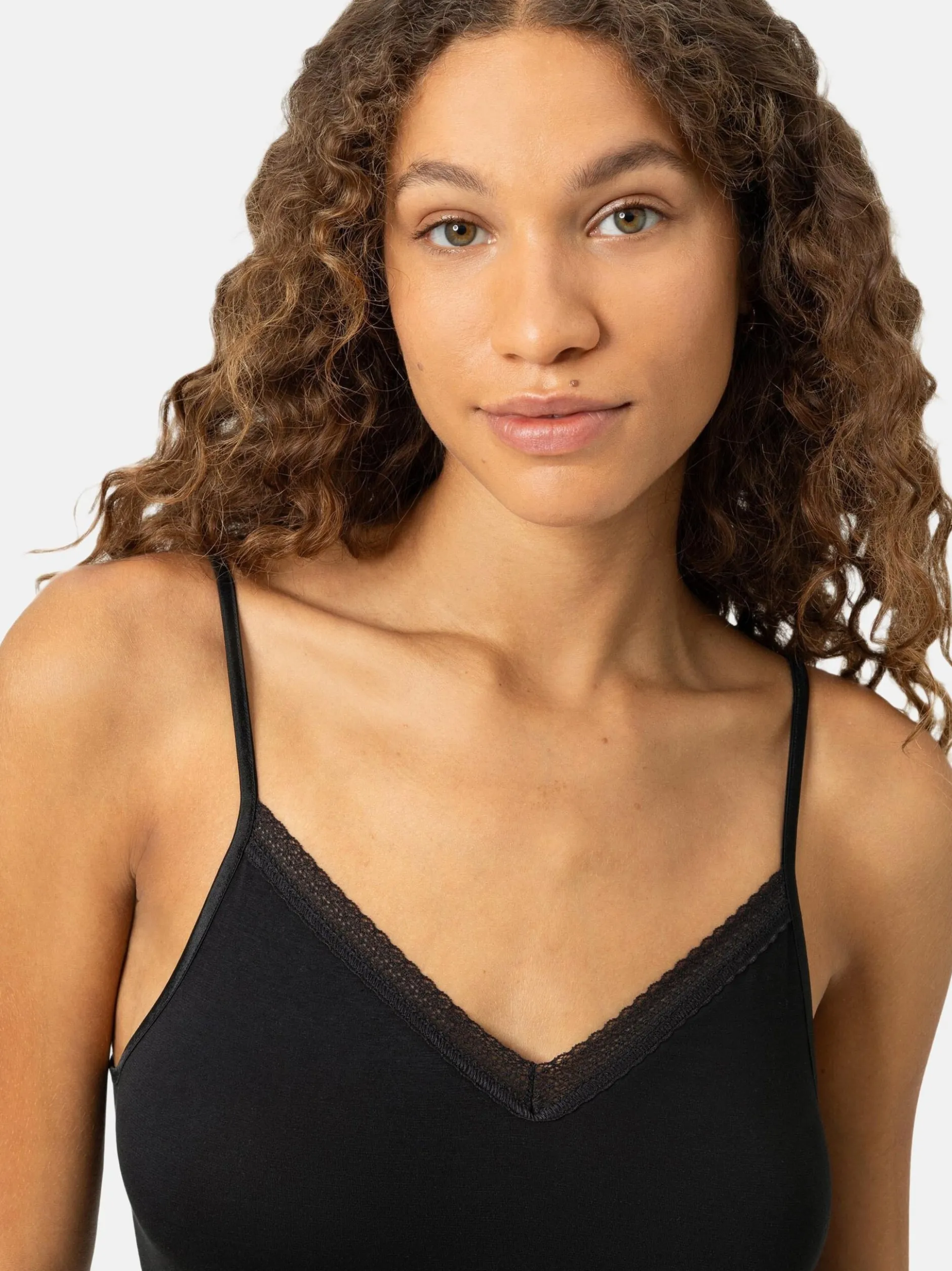 Mey Damen Spaghettitops im 3er-Pack in schwarz