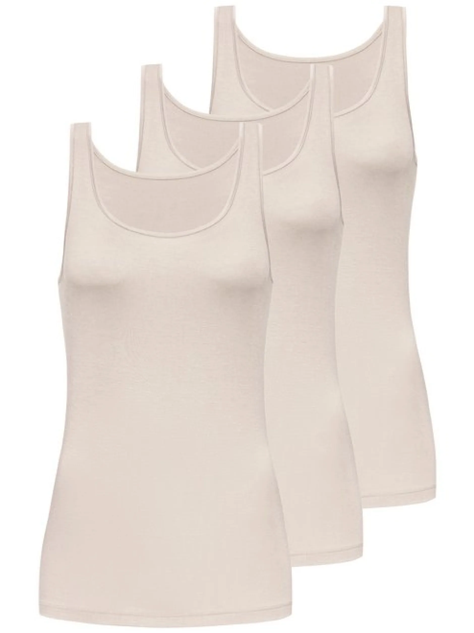 Mey Damen Unterhemden im 3er-Pack in beige
