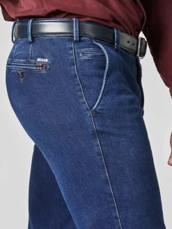 MEYER Herren Chino-Hose - Bonn in blau - Länge: lang