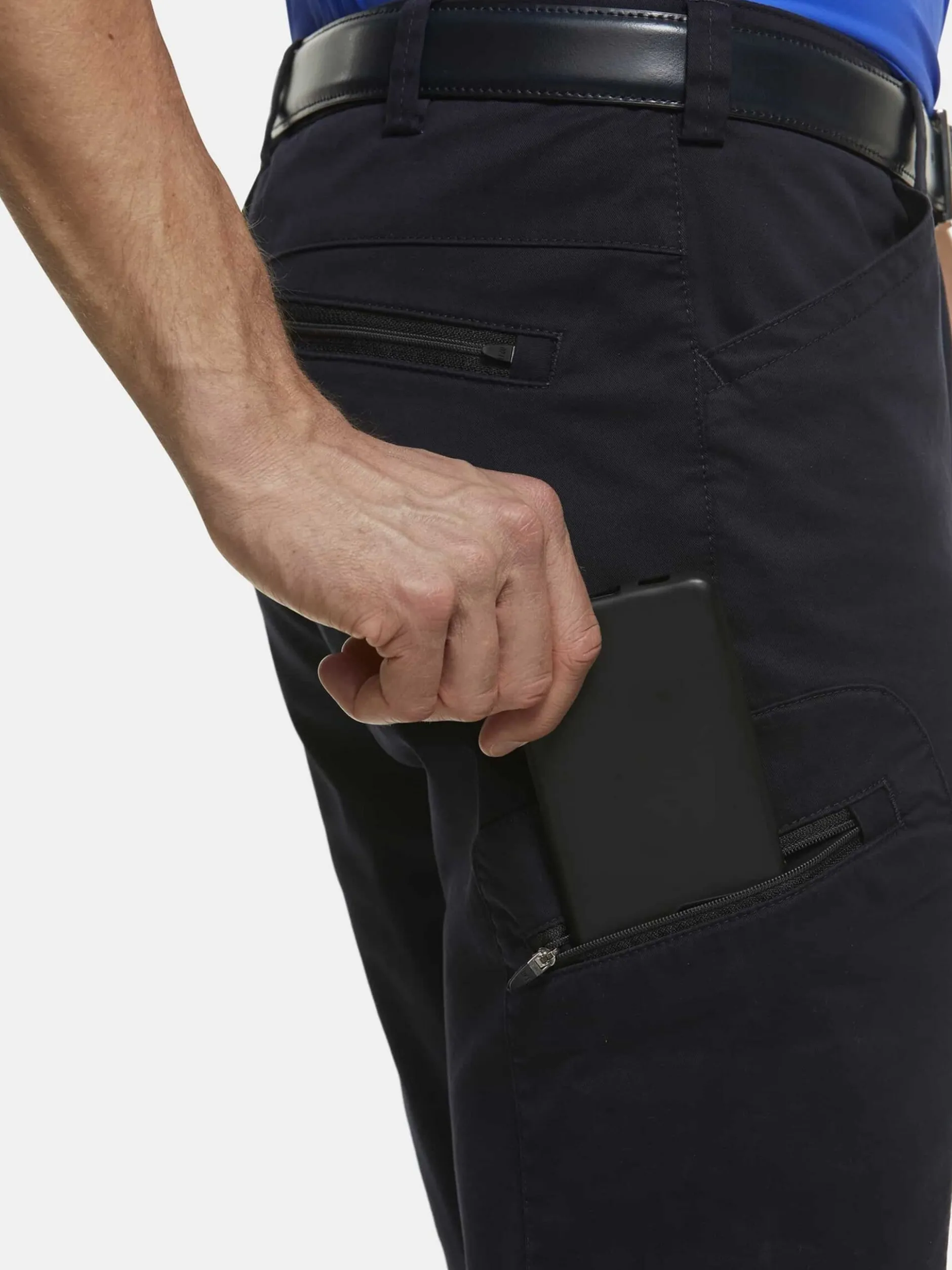 MEYER Herren Chino - KERRY in blau - Länge: lang