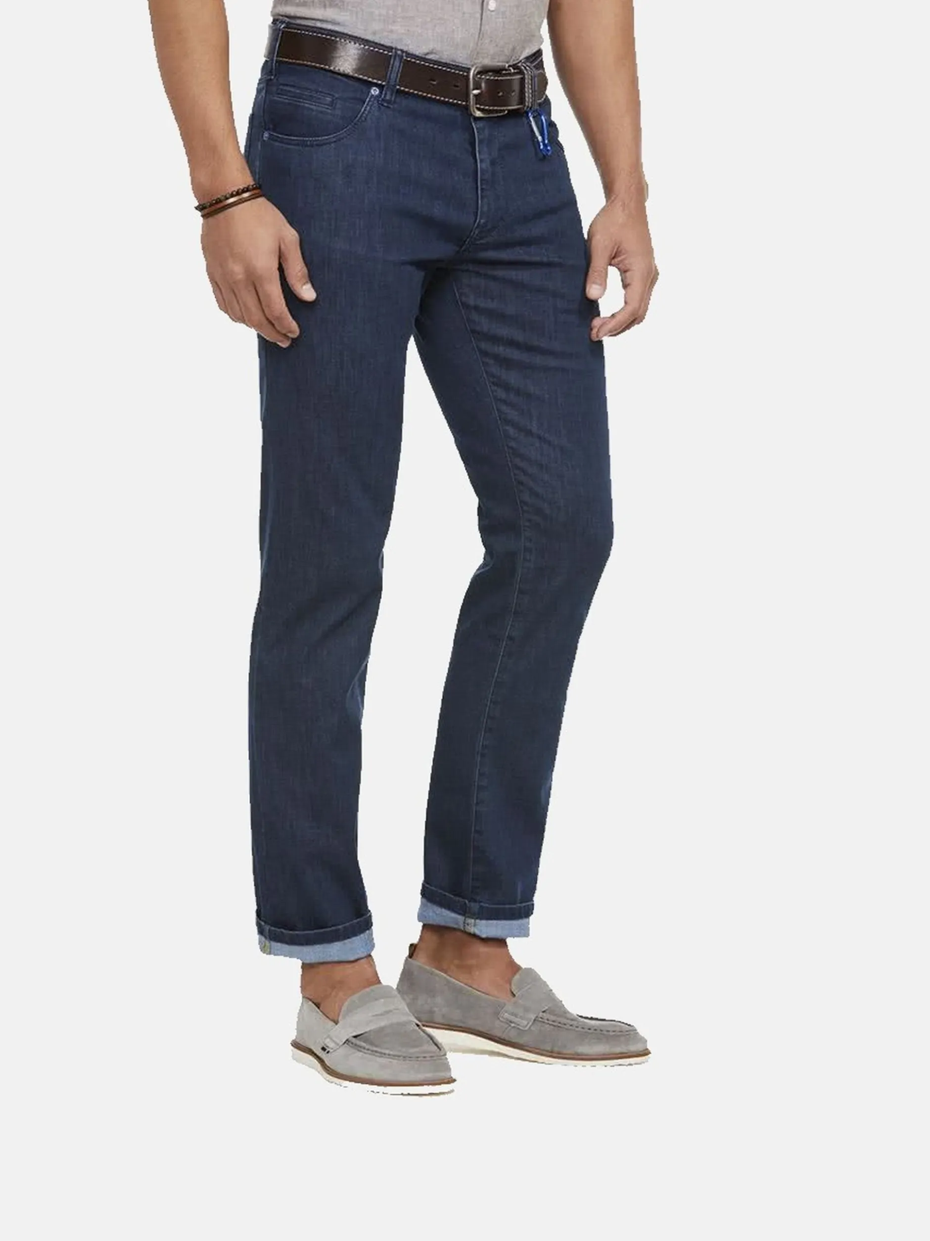 MEYER Herren Hose M5 Slim in blau - Länge: lang