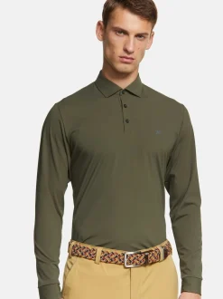 MEYER Herren Poloshirt - Bryson in oliv - Ärmel: langarm