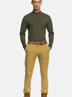 MEYER Herren Poloshirt - Bryson in oliv - Ärmel: langarm