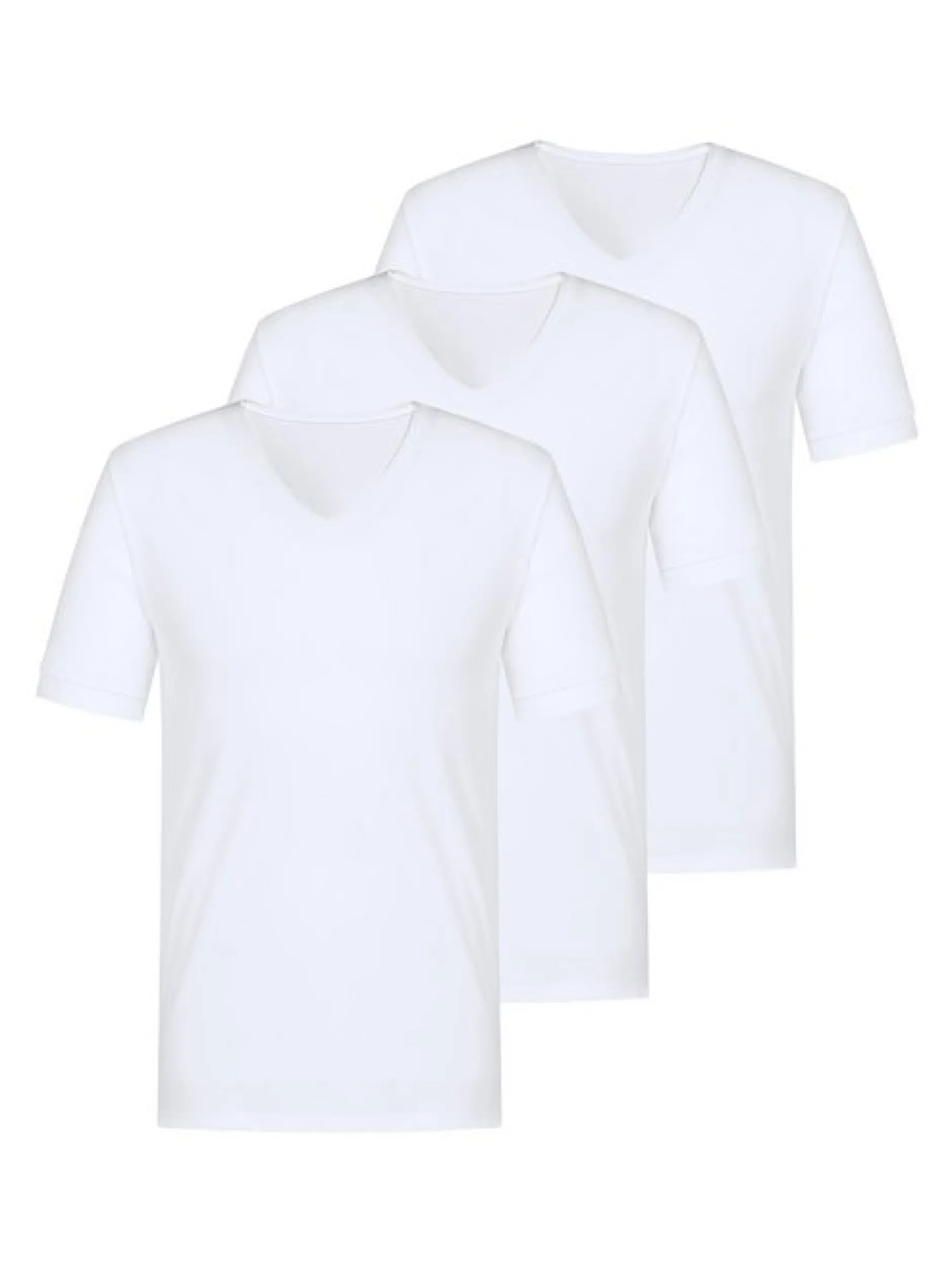 Mey Herren Unterziehshirts im 3er-Pack in weiß