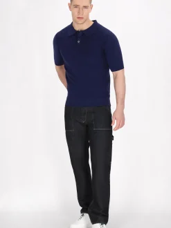 Mo Herren Poloshirt in blau