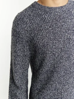 Mo Herren Pullover in marine - Ausschnitt: Rundhals