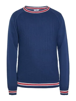 Mo Herren Pullover in marine - Ausschnitt: Rundhals