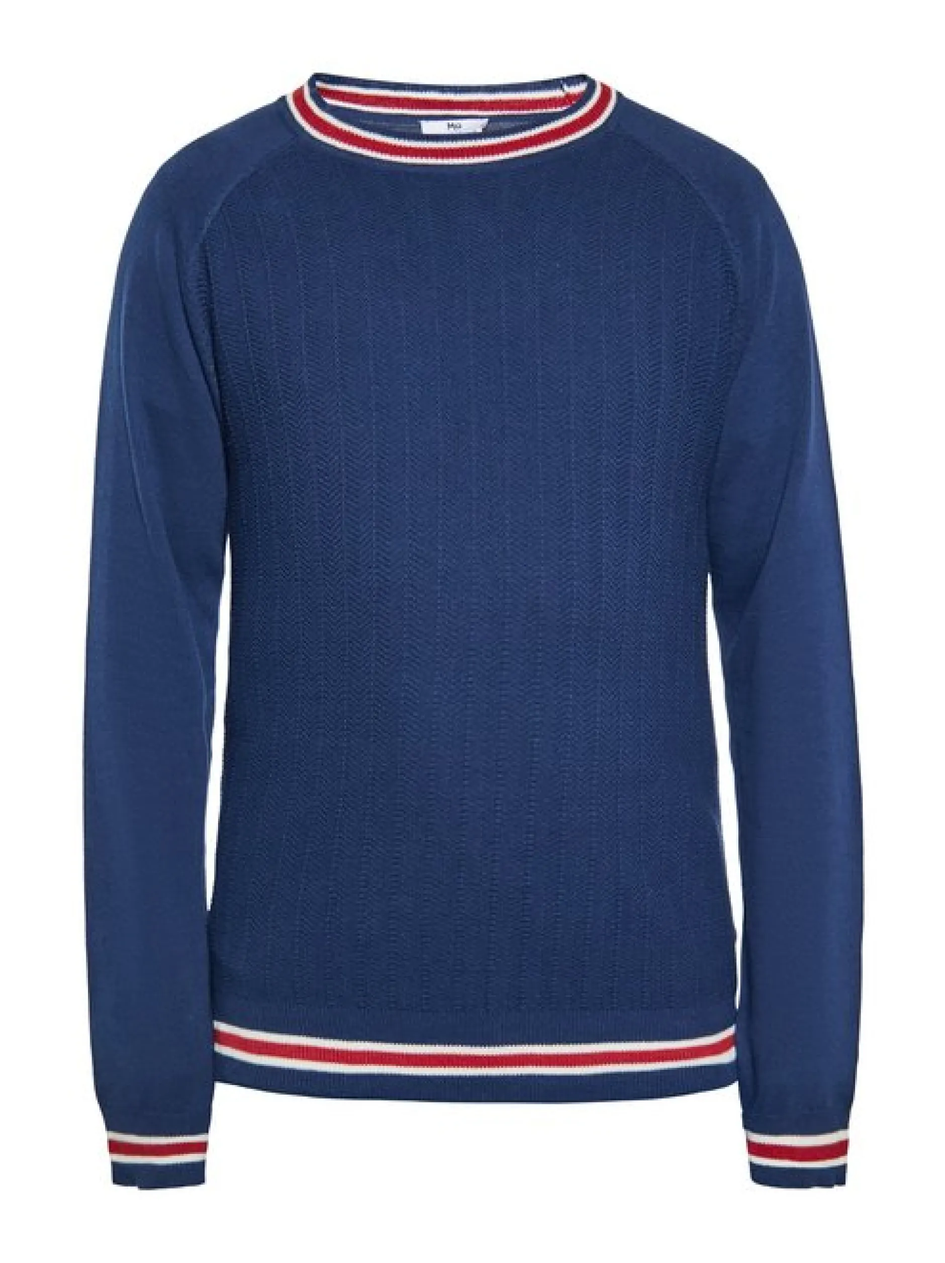 Mo Herren Pullover in marine - Ausschnitt: Rundhals