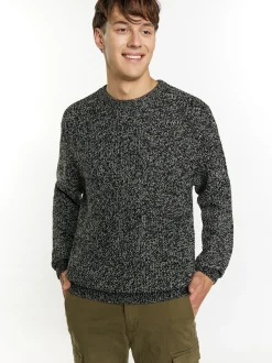 Mo Herren Pullover in schwarz - Ausschnitt: Rundhals