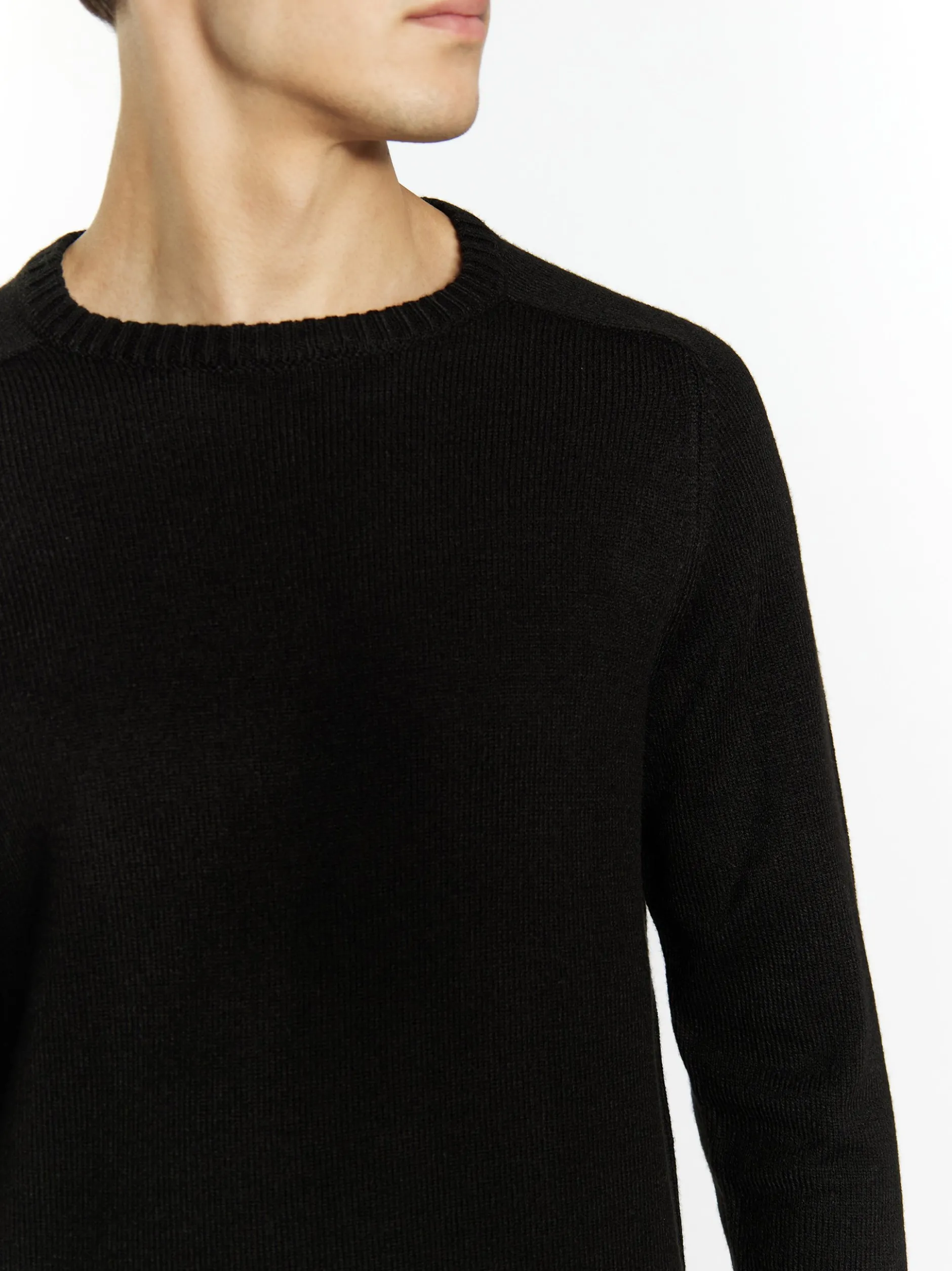 Mo Herren Pullover in schwarz - Ausschnitt: Rundhals