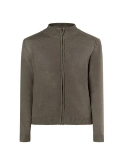 Mo Herren Strickjacke in grau - Ausschnitt: ohne Kragen