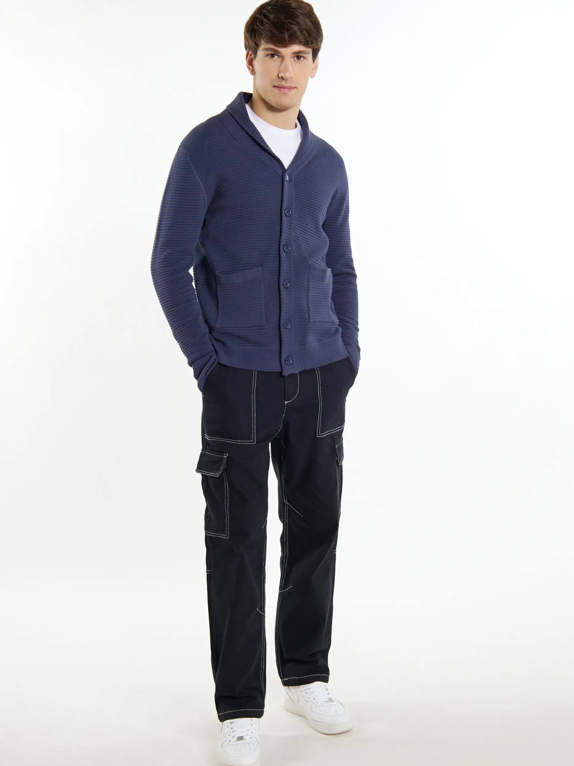 Mo Herren Strickjacke in marine