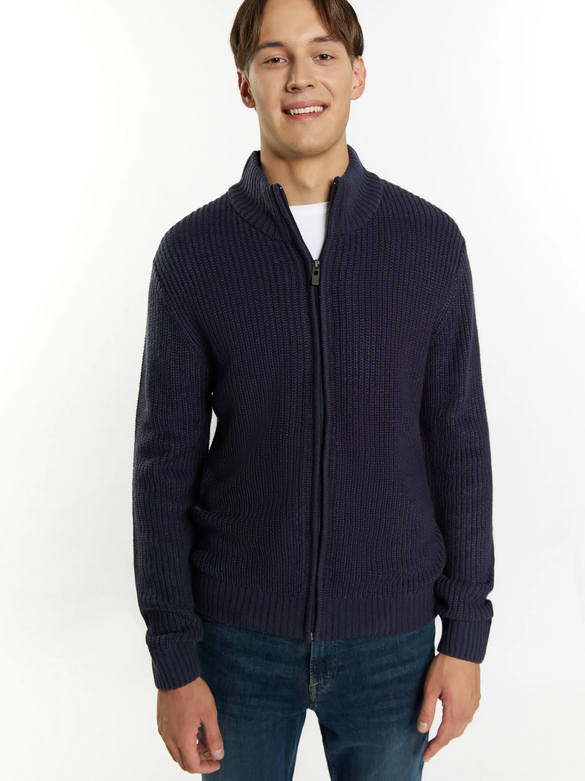 Mo Herren Strickjacke in marine