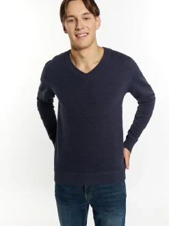 Mo Herren Strickpullover in marine