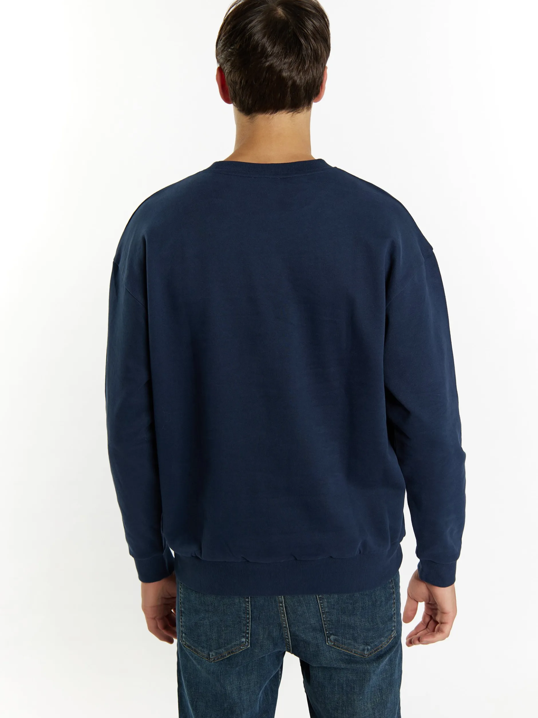Mo Herren Sweatshirt in marine - Ausschnitt: Rundhals