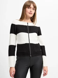 Monari Damen Jacke in schwarz weiß