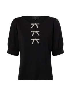 Monari Damen Shirt in schwarz silber - Ärmel: kurzarm