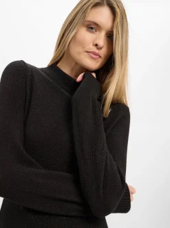 Monari Damen Strickkleid in schwarz - Ärmel: langarm