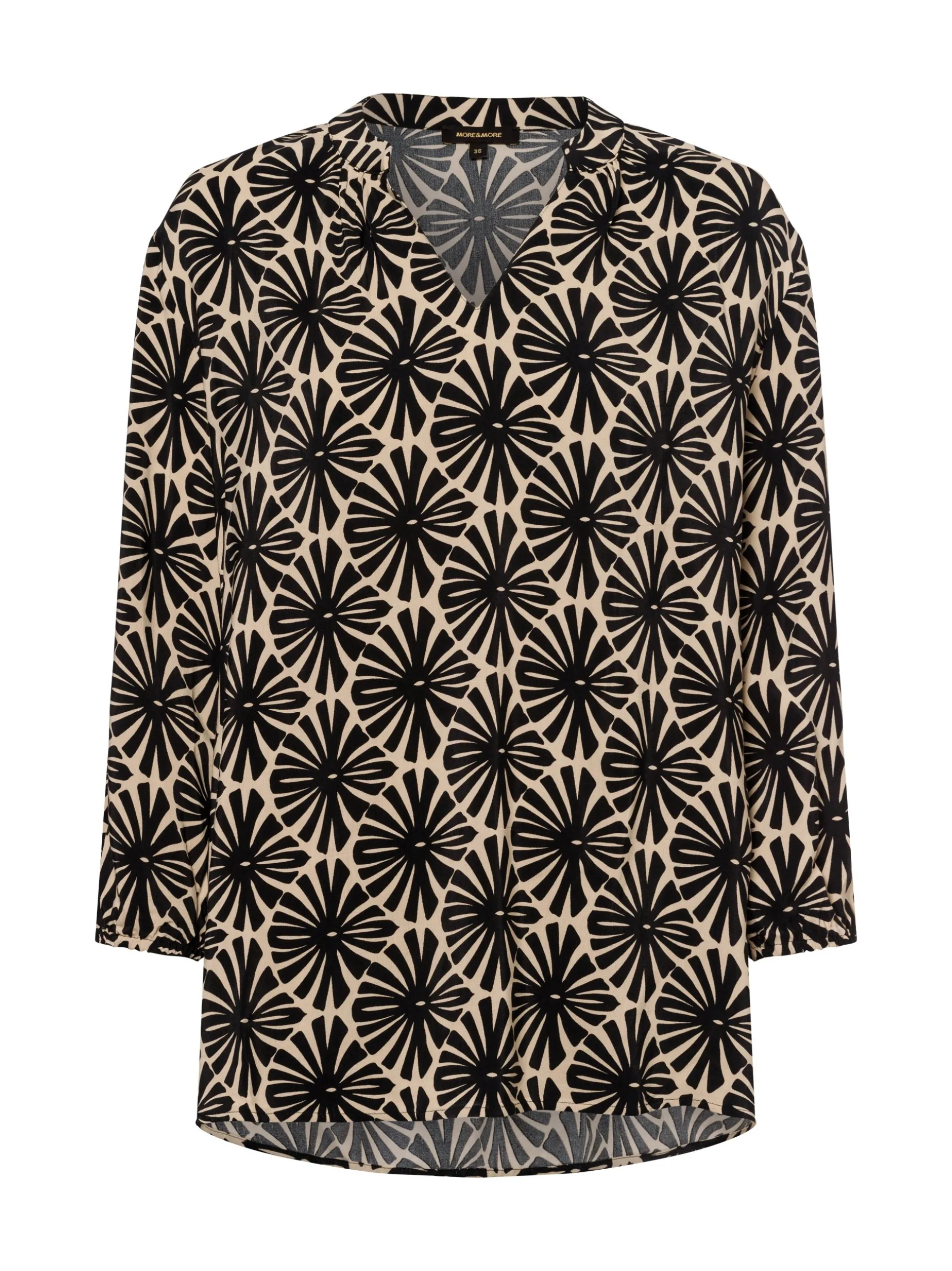 More & More Damen Blusenshirt in schwarz beige